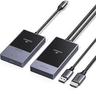 UGREEN Wireless USB C Transmitter and HDMI Receiver 1080P@60Hz, 164FT/50M | 5.8GHz, Plug & Play, Transmission for Video and Audio, Output for Phone/PC/MacBook/Camera/TV Box/DVD to TV/Monitor/Projector