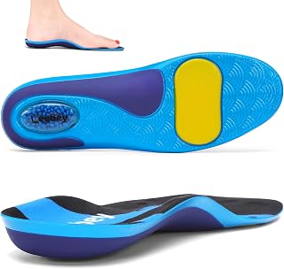 Orthopedic Insoles Men Women Soft Comfort Arch Support Shoe Insoles for Flat Feet, Foot Pain, Plantar Fasciitis, Heel Pain, Spurs Blue 37-38 EU