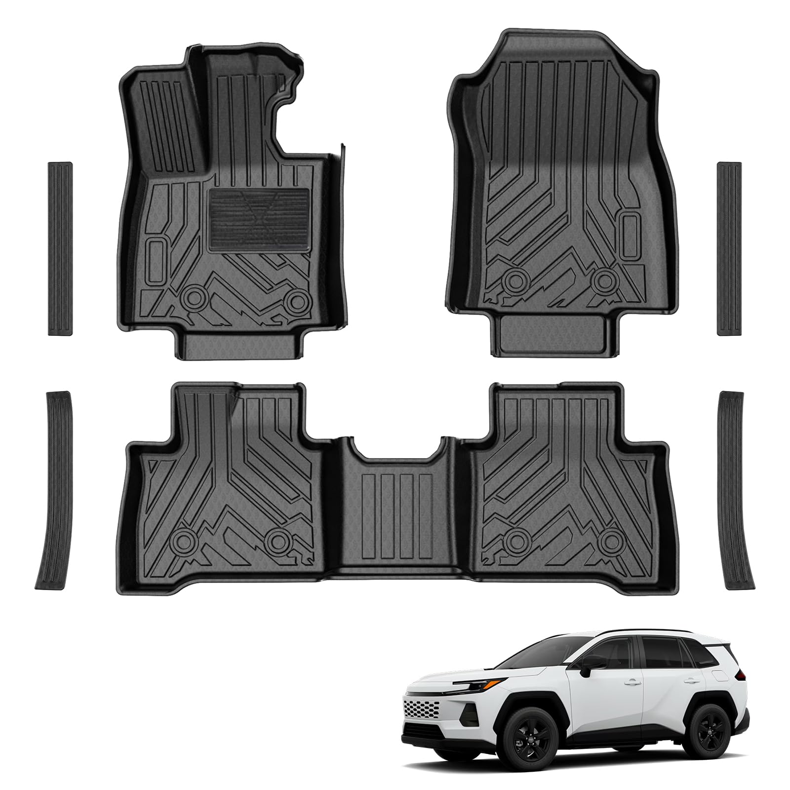 T TGBROS Floor Mats for Toyota RAV4 2026 5 Seats Only Hybrid