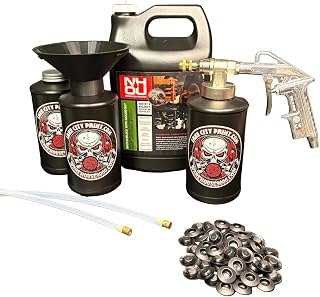 NHOU Back N Black Pro Undercoating Spray Gun & Custom Threaded Funnel - 2 Wand Kit (3 B Quart Bottles)