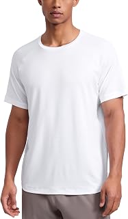 CRZ YOGA for Men Lightweight Athletic Tee Shirts Moisture Wicking Running Workout Short Sleeve Gym