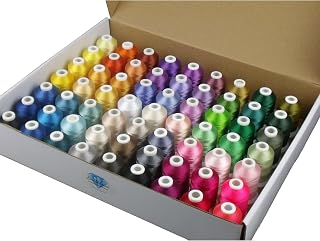Simthread 63 Colors Polyester Embroidery Machine Thread Kit | 40 Weight for Brother Babylock Janome Singer Pfaff Husqvarna Bernina Embroidery,500M/550Y spool