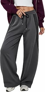 EMMIOL Women's Baggy Barrel Sweatpants, Striped Y2K High Waist Track Pants
