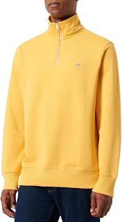 GANT Men's Regular Shield 1/4 Zip Sweatshirt, Bubblegum Pink