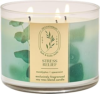 Bath & Body Works 3-Wick Candle, Eucalyptus Spearmint, Soy Wax Blend | Room-Filling Fresh Home Scent with Strong Throw, Exclusively Fragranced Soy Wax Blend, Burns Up to 45 Hours, Great Gift