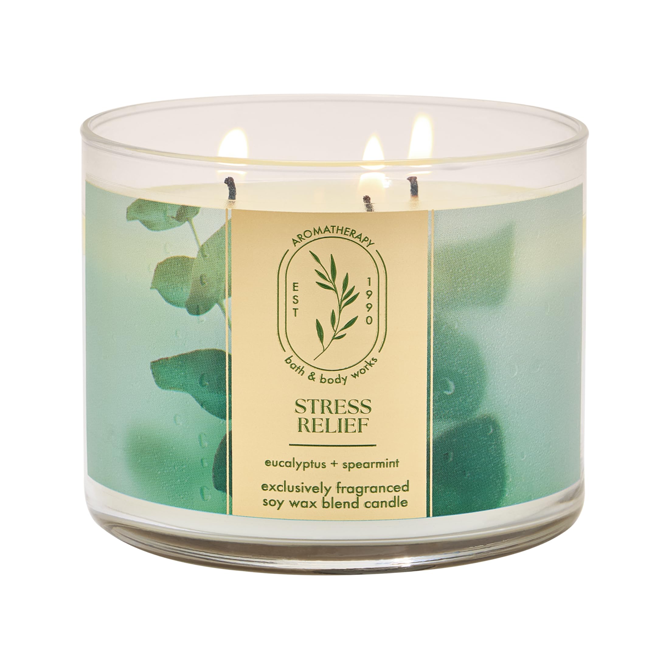 Bath & Body Works 3-Wick Candle, Eucalyptus Spearmint, Soy Wax Blend | Room-Fill