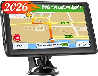 GPS Navigator for Truck Car, 7'' Truck GPS Commercial Drivers with 2026 Map | Trucker GPS with 2026 Maps Free Lifetime Updates, Voice Guidance for Speed/Red Light Warnings, Custom Routing, Driver Alerts