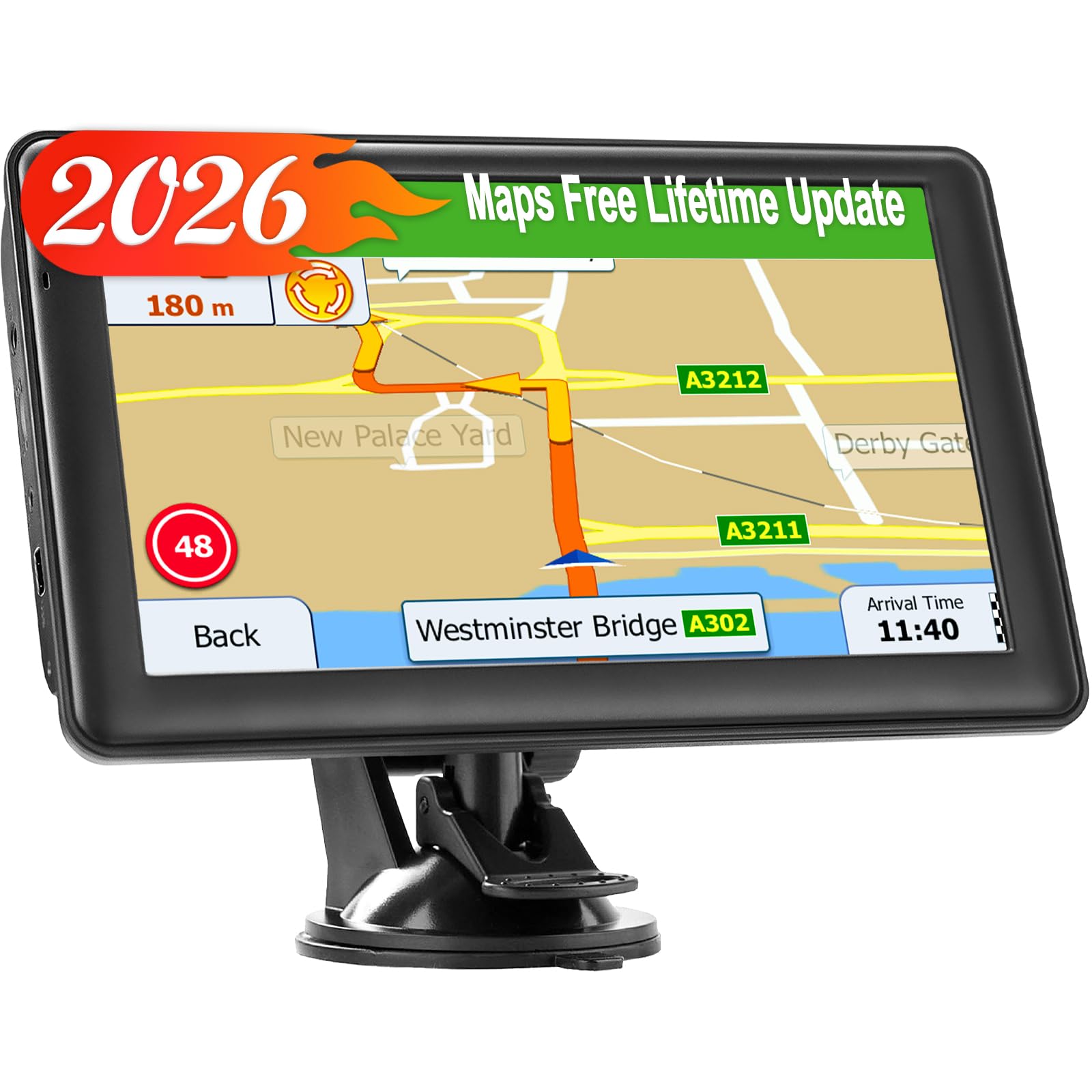 GPS Navigator for Truck Car, 7'' Truck GPS Commercial Drivers with 2026 Map | Tr