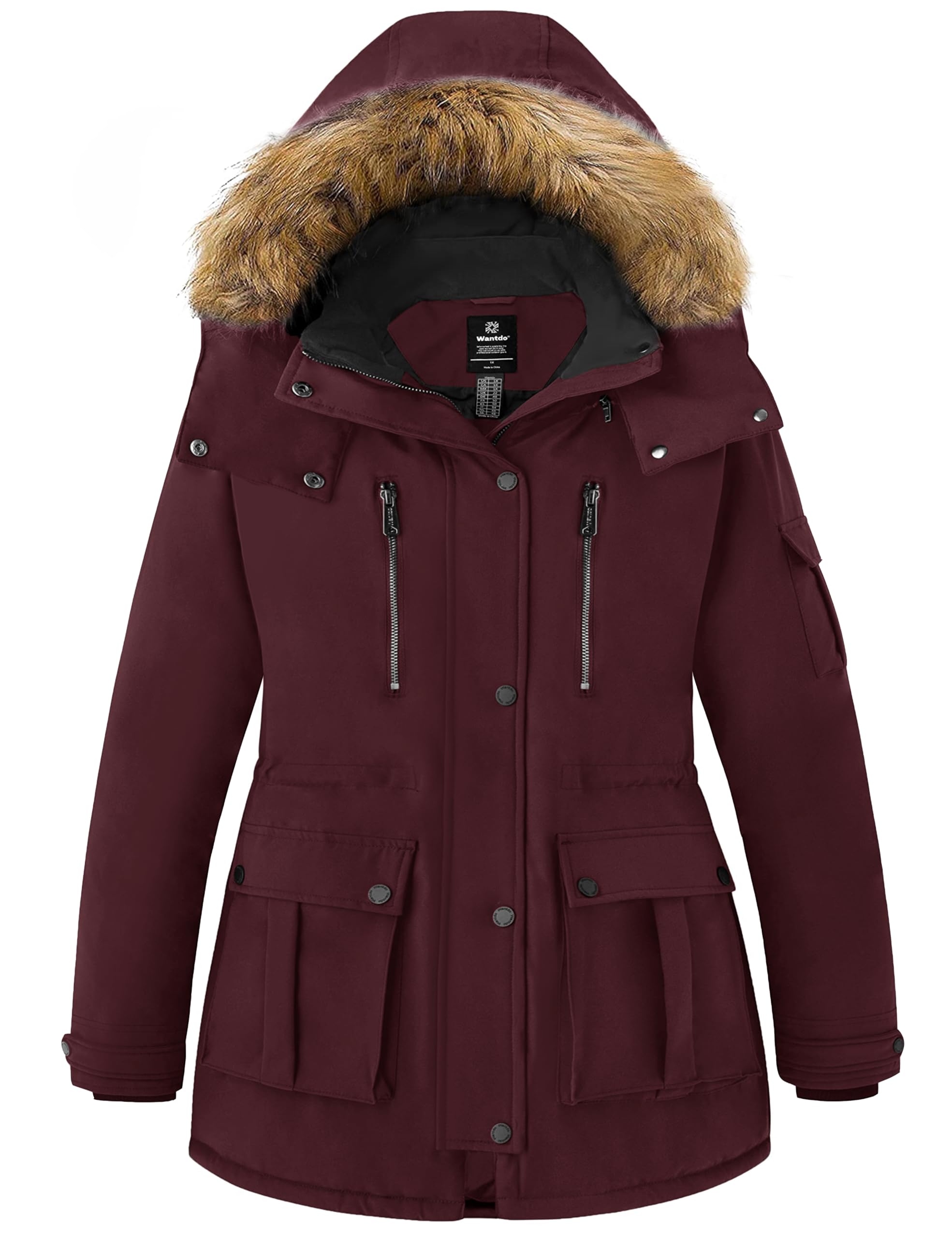 wantdo Plus Size Winter Coats for Women Parka Warm Winter Jacket with Hood