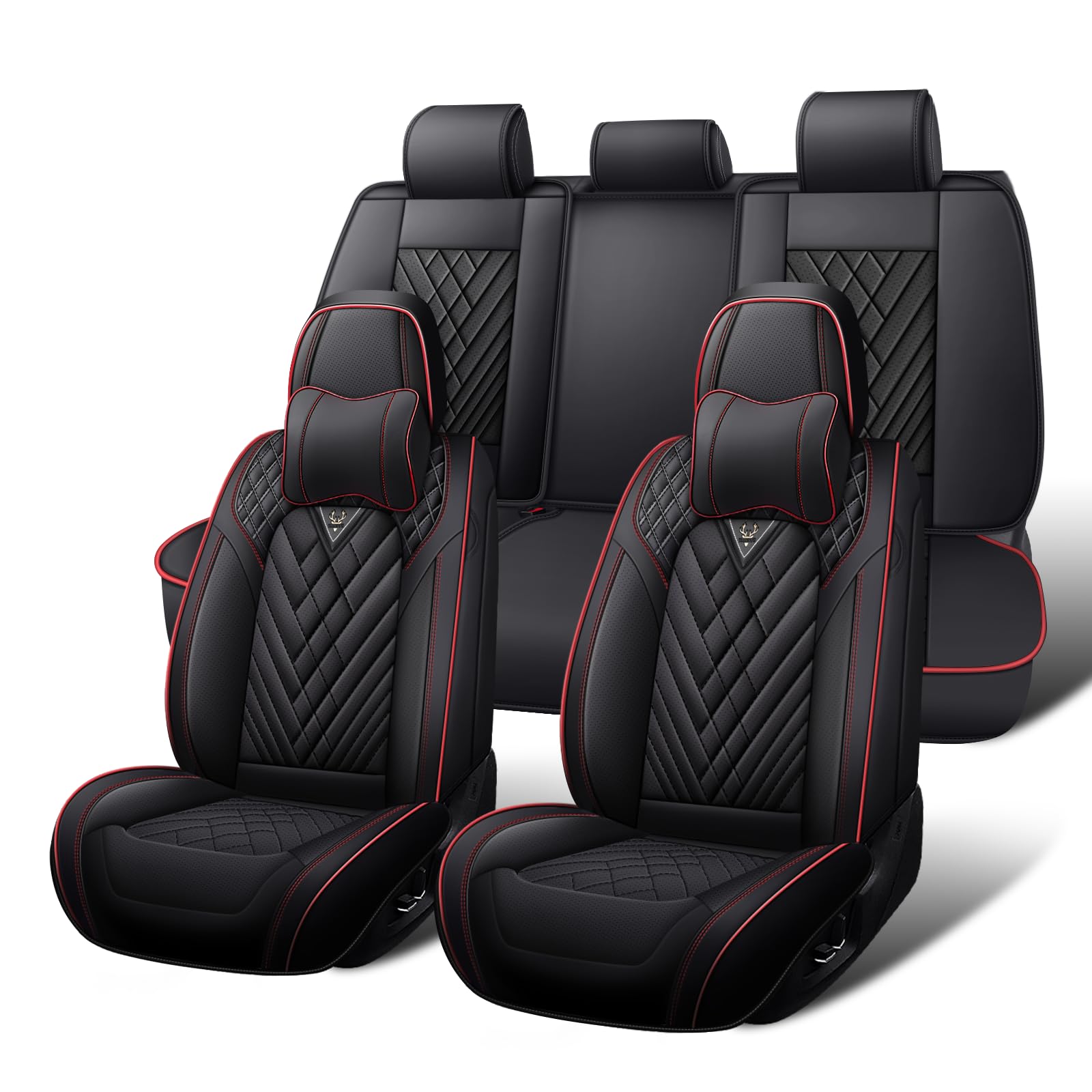 Car Seat Covers Full Set for Toyota Sienna 2000-2026, Waterproof Nappa Leather C