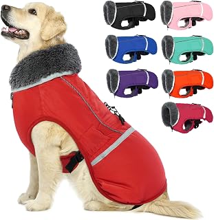 QBLEEV Warm Turtleneck Dog Coat: Waterproof Adjustable Winter Jacket for Small-Medium-Large Dogs with Reflective Fleece Neck Design for Men, Women & Dogs, Perfect for Cold Weather and Snow
