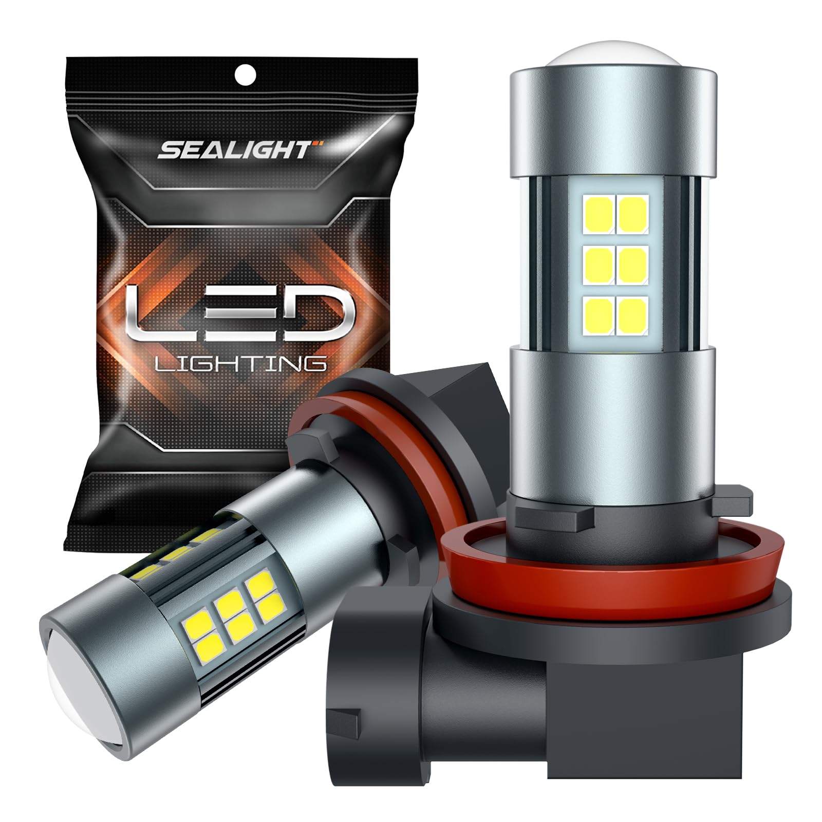 SEALIGHT H11 H8 H16 LED Fog Light Bulbs or DRL, Real 360° illumination Fog Bulbs