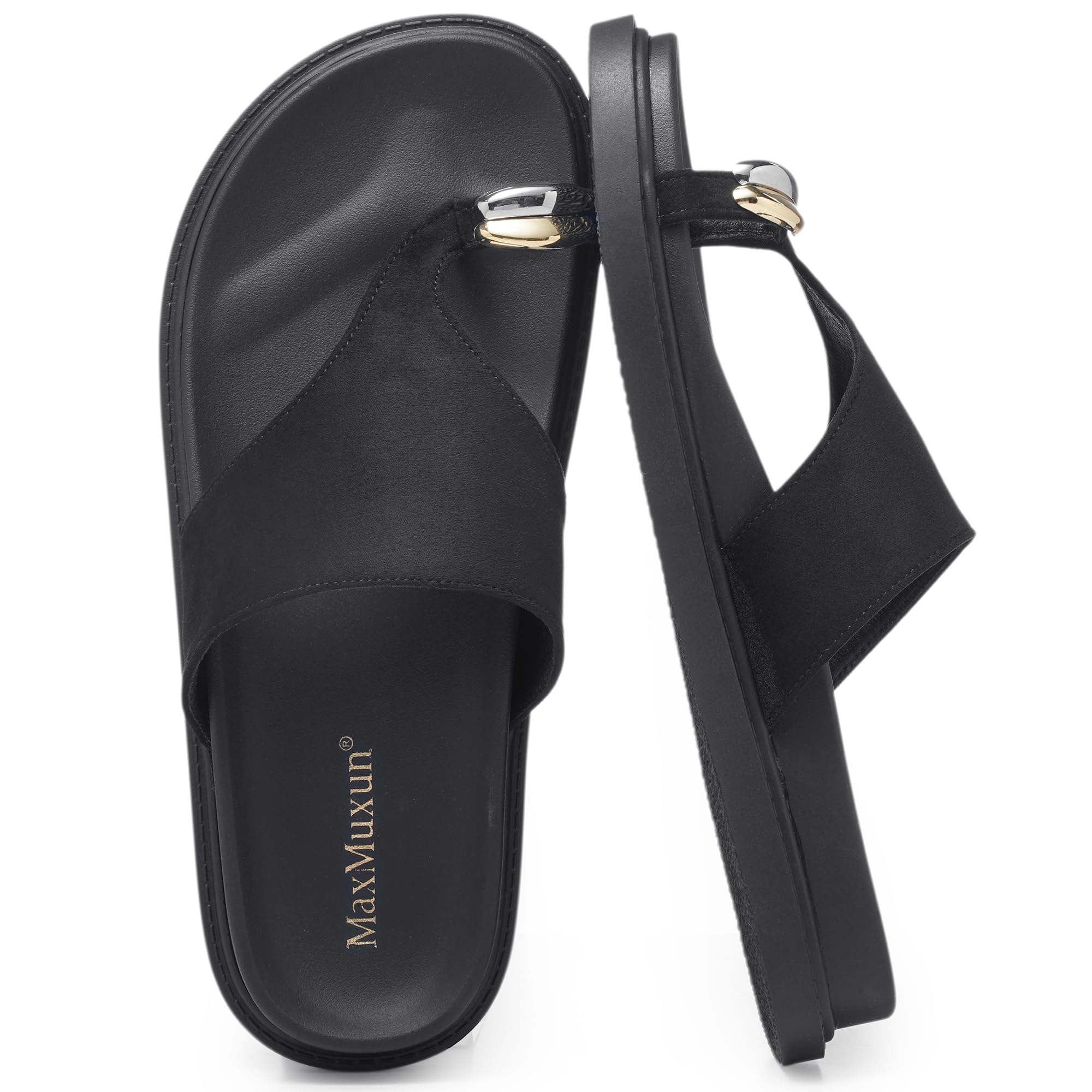 MaxMuxun Womens Toe Ring Flat Sandals Open Toe Casual Flip Flops