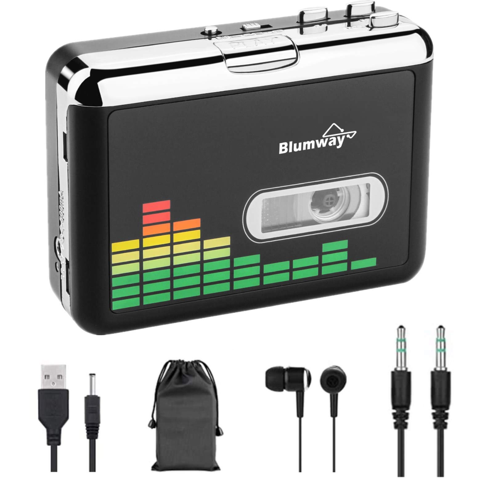 BlumWay USB Cassette to MP3 Converter, Cassette Tape Player, No PC Needed | Plug