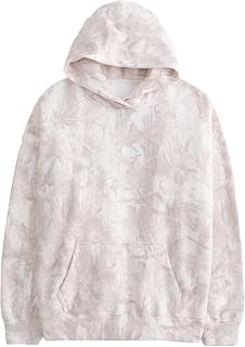 Lauweion Women Solid Basic Fleece Letter Loose Hoodie Sweatshirt Long Sleeve Kangaroo Pocket Drop Shoulder Pullovers Top