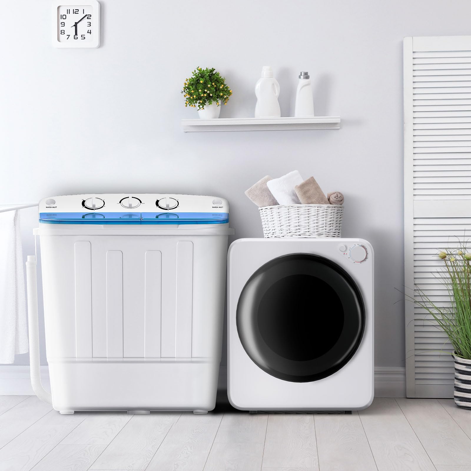 DOGHLY 1.8 Cu.Ft Portable Clothes Dryer and 18lbs Washing Machine Set | Portable