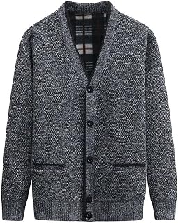 Mens Cardigan Sweaters with Buttons Classic Men Sweater Pockets v Neck Men's Knitted Cardigans