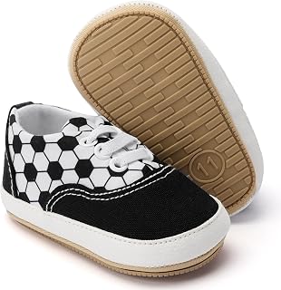 BACSAC Unisex Baby Boys Girls Canvas Sneakers, Infant Newborn First Walkers Shoes with Soft Anti-Slip Sole, Lightweight & Breathable