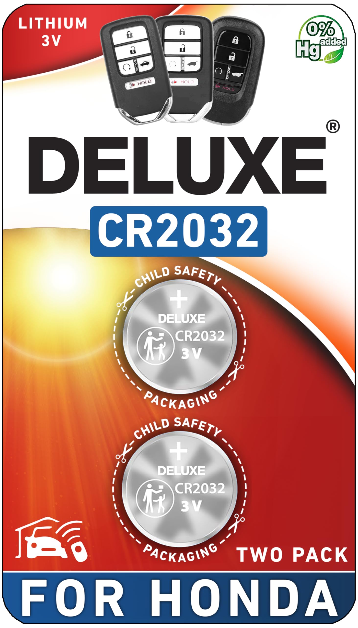 Key Fob Replacement Batteries for Honda, Pack of 2 | Fits CRV Civic Accord Pilot