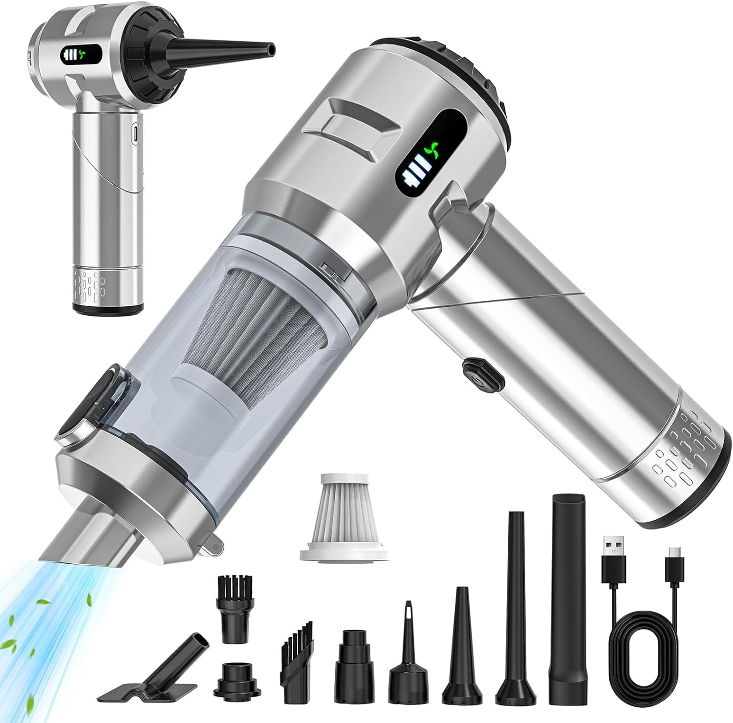 Sycoodeal Car Vacuum Cleaner,Mini Vacuum Portable Cordless,25000PA Powerful Stro