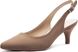 Greatonu Pointed Sandals, Slingback, Kitten Heel, Pointed Toe, Pumps
