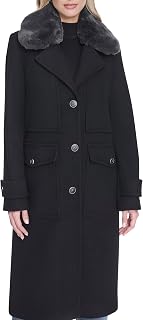 Andrew Marc Classic Single-breasted Military-inspired Wool Trench Coat Giacca Donna (Pacco da 1)