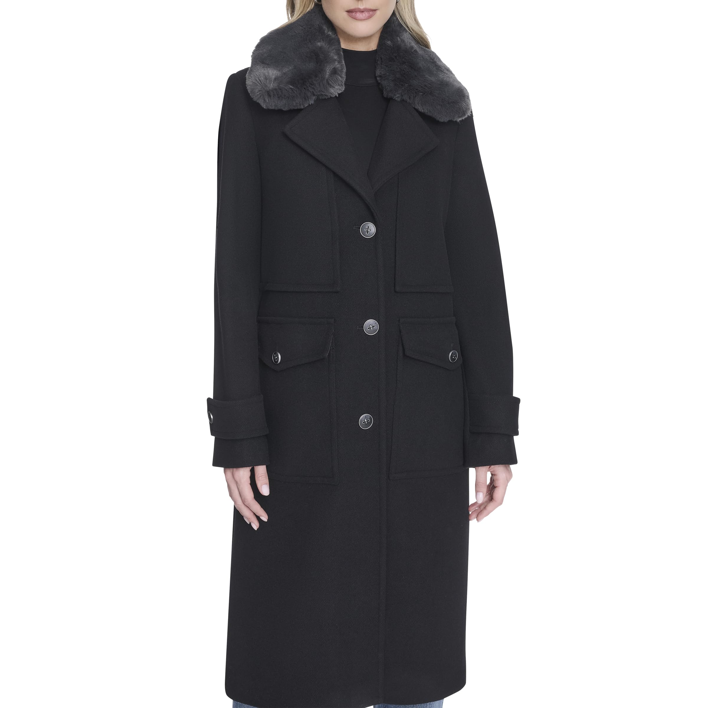 Andrew Marc Classic Single-breasted Military-inspired Wool Trench Coat Giacca Do