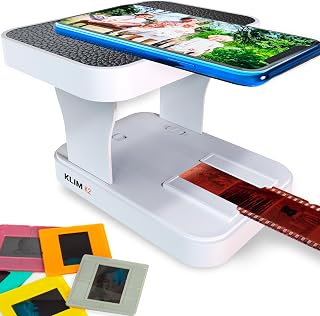 K2 Mobile Film Scanner 35mm, Positive Negative Slide and Photo Converter | Foldable Design Connects to Your Smartphone for Quick Digitizing at Home, No Darkroom Needed - White