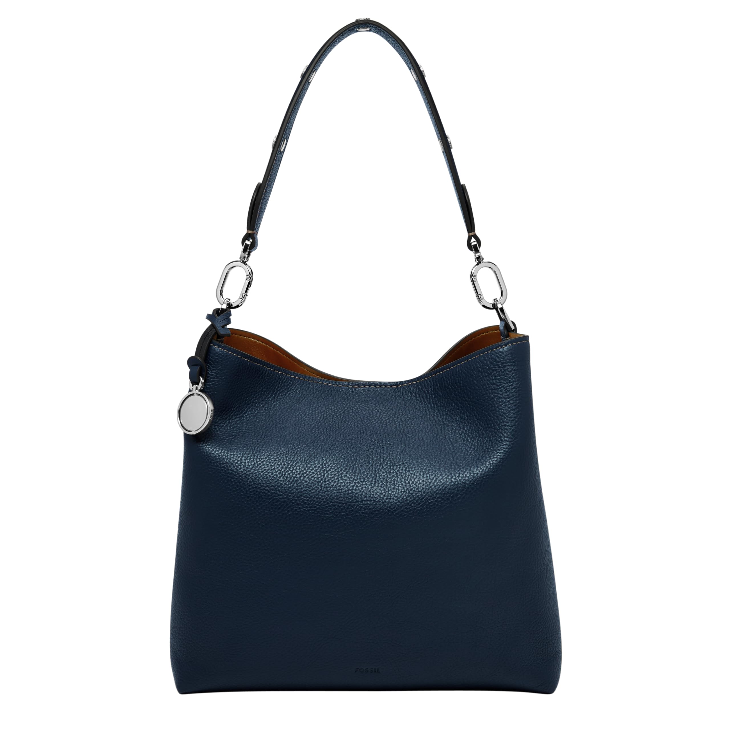 Fossil Women's Jessie Leather Bucket Shoulder Bag Purse Handbag, Black (Model: Z