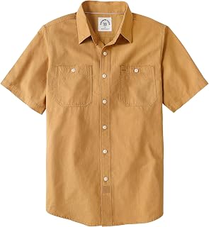 Dubinik® Men's Short Sleeve Chambray Shirt, Lightweight Cotton, Regular Fit, Two Chest Pockets, Urban Casual Style