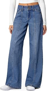 Sidefeel Women's High Waisted Wide Leg Stretchy Jeans