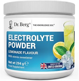 Dr. Berg Zero Sugar Hydration Keto Electrolyte Powder - Enhanced w/ 1000 mg of Potassium & Real Pink Himalayan Salt (NOT Table Salt) - Lemonade Flavor Hydration Drink Supplement - 50 Servings