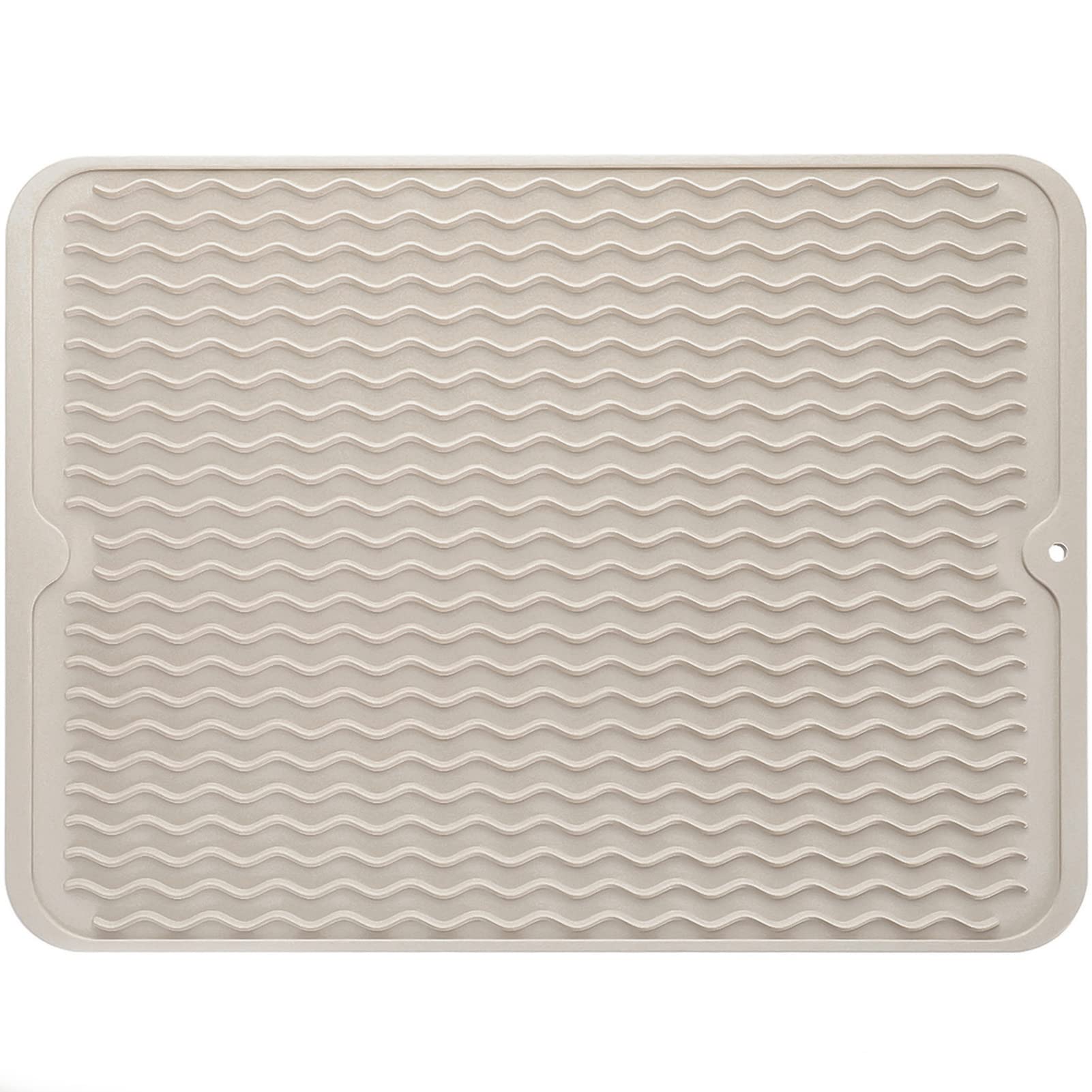 MicoYang Silicone Dish Drying Mat — Quick-Dry Ridges Counter & Sink Pad, Heat-Re