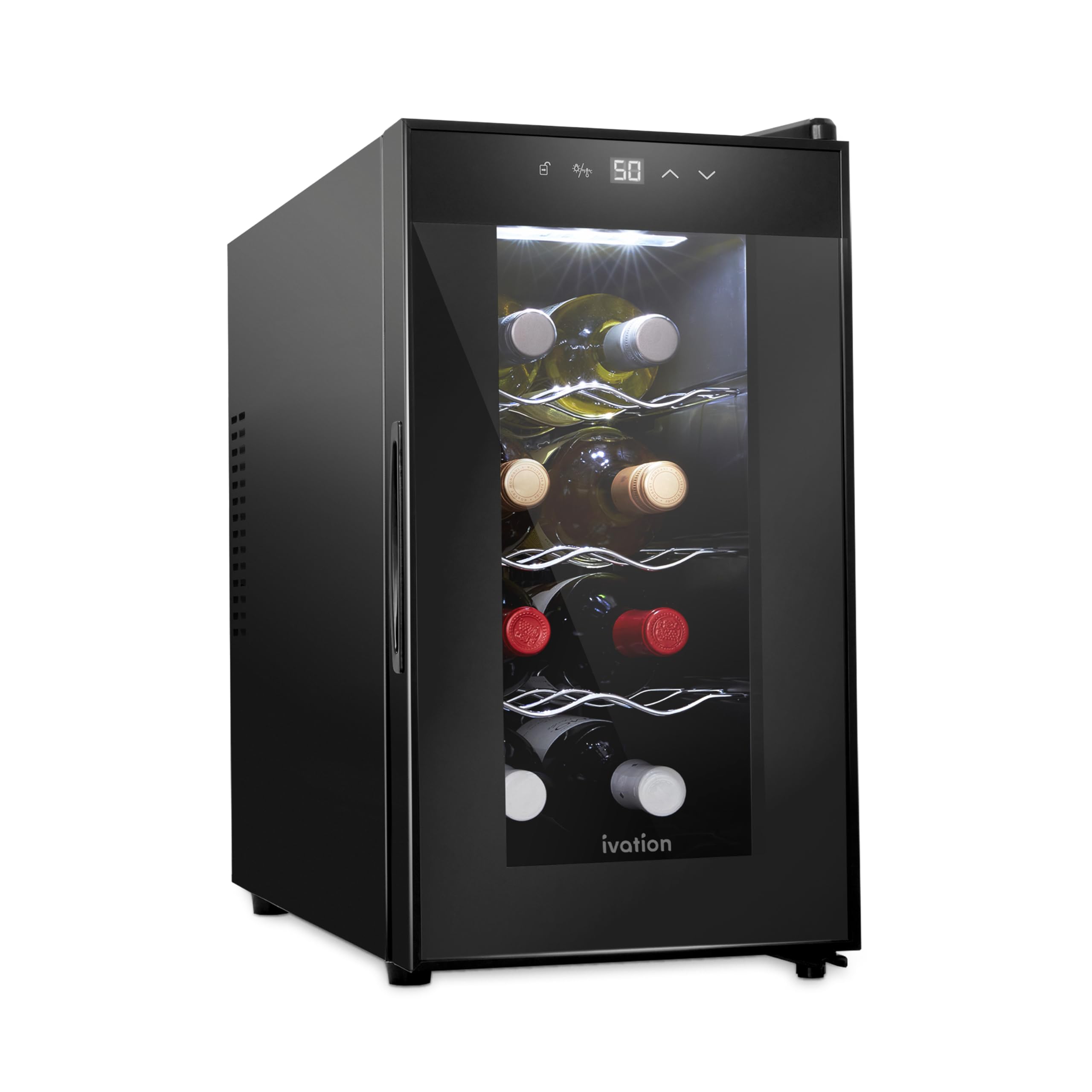 Ivation 8 Bottle Red And White Wine Thermoelectric Wine Cooler/Chiller Counter T