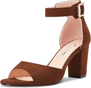 Castamere Women's Block Chunky Mid Heel Open Toe Strappy Ankle Sandals