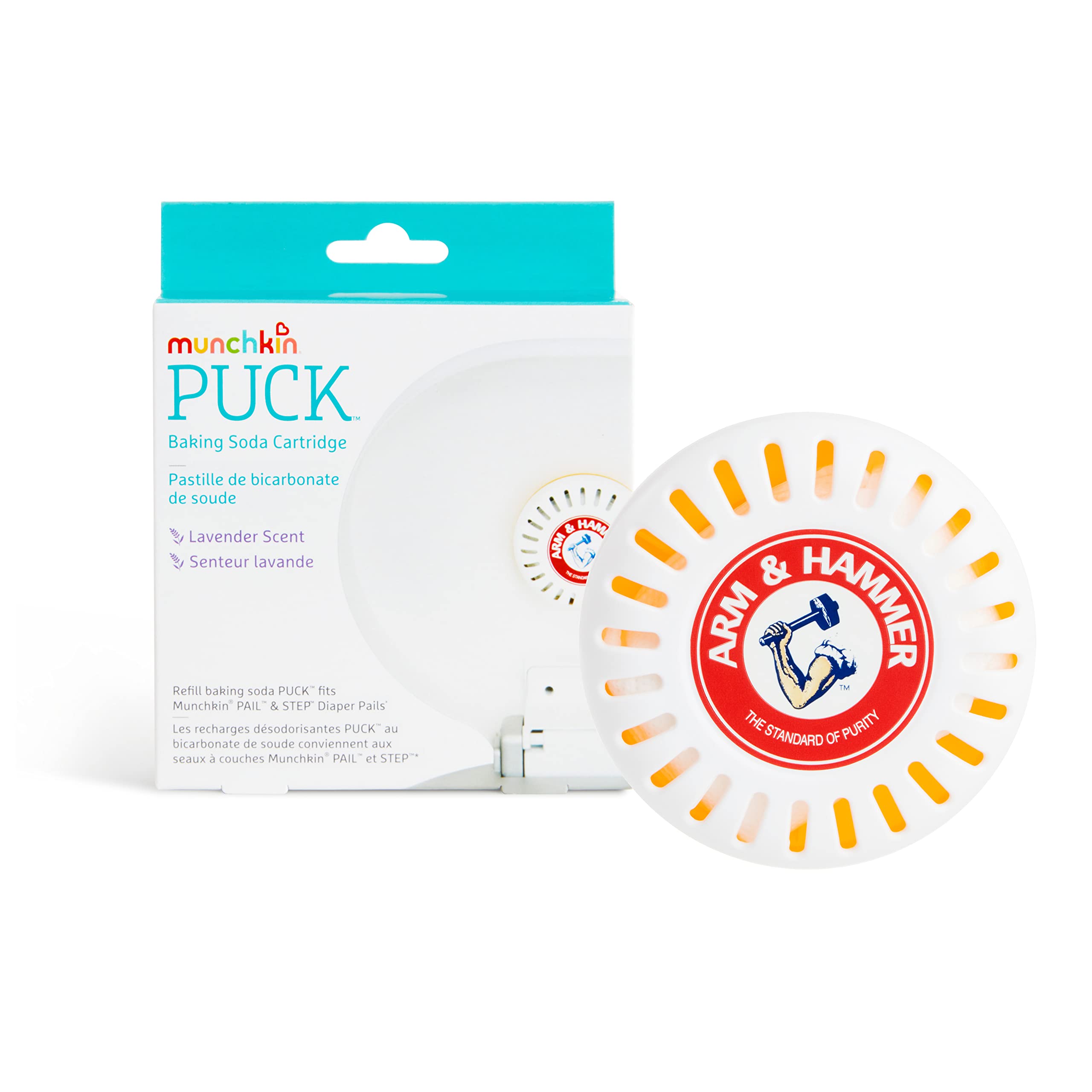 Munchkin Arm & Hammer Puck Diaper Pail Deodorizer, Lavender, 1 Count
