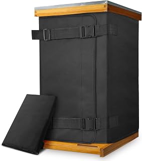 Winter Bee Hive Wrap for 8 and 10 Frame Insulation Wrap, 75.2" x 23.6" | 600D Oxford Insulated Bee Cover Thermal Beekeeping Supplies Accessories, Waterproof, Windproof, Lightweight, Reusable