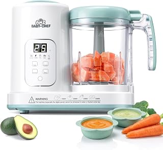 Baby Food Maker Pro Steamer Blender: 4 in 1 Auto Steam Blend and Puree Maker with Self-Clean for Healthy Baby and Toddler Meal Prep - BPA-Free Green