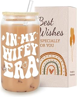 VivaJoy Bride to Be Gifts - Wedding Gifts for Bride, Engagement Gift for Women, Wedding Gift for Couple, Engagement Presents, in My Wifey Era Coffee Glass, Brides to be Cup, Bachelorette Present