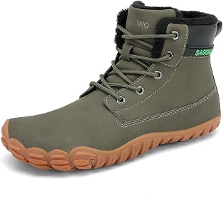 SAGUARO Adult Warm Barefoot Winter Boots, Wide Toe Box Hiking Boots