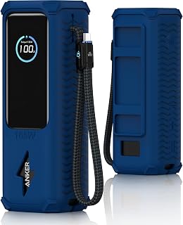 YWXTW Silicone Case for Anker Power Bank (25,000mAh/165W) - Shockproof Drop-Resistant, Built-in Cable Storage | Non-Slip Grip, Hidden Dust Plug Protective Cover for Anker Power Bank 165w