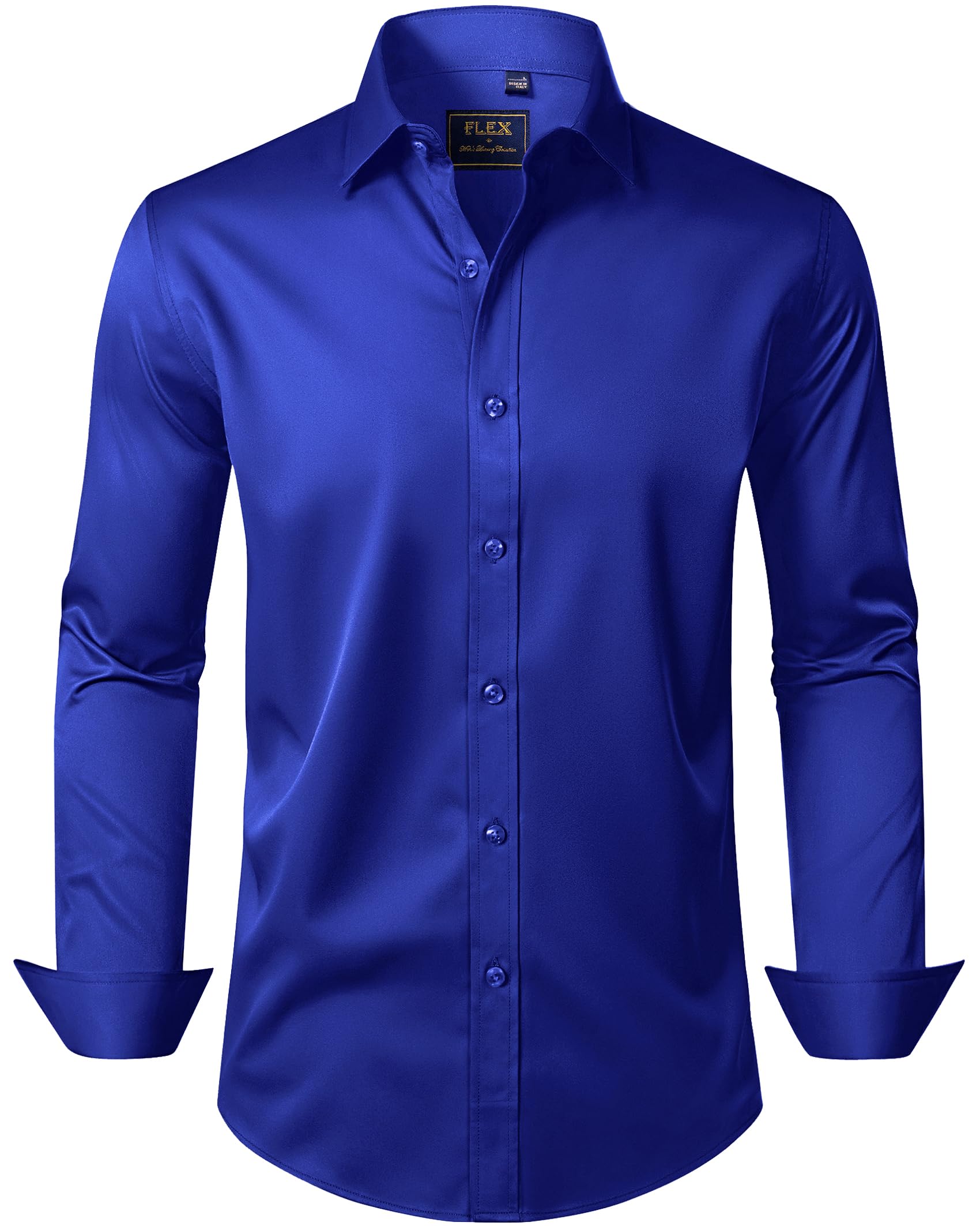 J.VER Mens Plain Long Sleeve Stretch Button Down Dress Shirt Dress Shirt Dress C