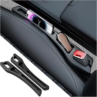 YGDMD 2PCS Car Seat Gap Filler Organizer,2 in 1 Car Gap Filler (Black) | Multifunctional Design,Fill and Storage Function for Storing Phones Keys Cards,No Drop Seat Guard for Cars Suvs Trucks