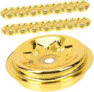 CykTxei 15Pcs Metal Floating Wick Holders, Oil Lamp Wick Discs with Central Hole for Easy Ignition, Lightweight Floating Design for Kerosene & Olive Oil Lamps, Durable Lamp Replacement Parts