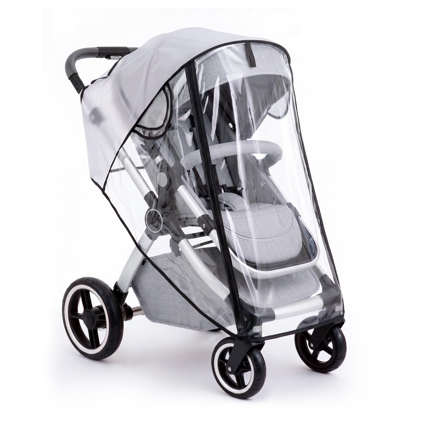 Clear Stroller Rain Cover, Universal Fit Baby Travel Weather Shields | Waterproo