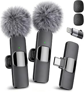 YRF Wireless Lavalier Microphone for iPhone - iPad, Android Phone, Mini Lapel Mic with Noise Reduction and Crystal Sound for Video Recording, Vlogging, TikTok, YouTube