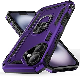 Korecase for iPhone 16 Case Women with Ring Kickstand, Purple