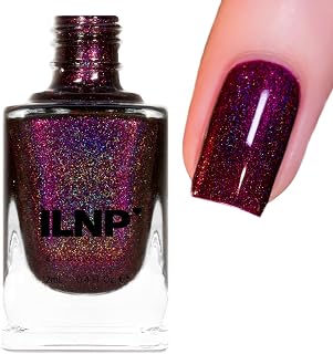 ILNP Black Orchid - Deep Burgundy Holographic Nail Polish, Long Lasting Non Gel, Chip Resistant, Non-Toxic, Vegan, Cruelty Free