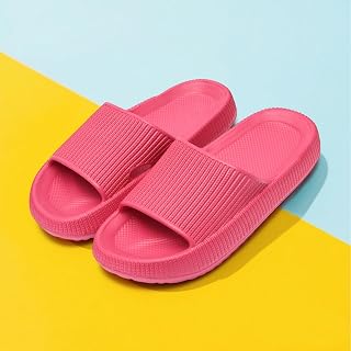 Kids Cloud Sandals, Shower Slippers, Bathroom, Pool, Comfortable, Thick Sole, Non-Slip Summer Shoes, Hot Pink