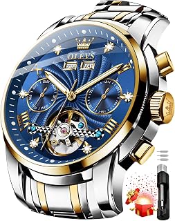 OLEVS Mens Automatic Watches Luxury Dress Tourbillon Mechanical Stainless Steel Waterproof Wrist Watches